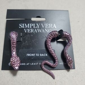 Simply Vera Vera Wang Pink Snake Earrings